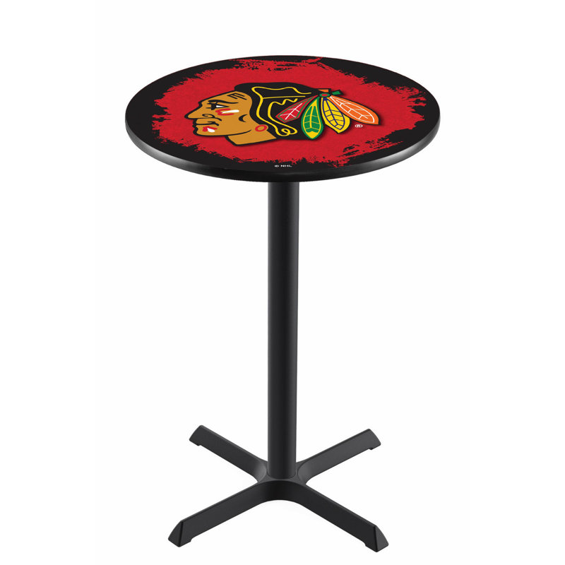 NHL Pub Table, Chicago Blackhawks - Red, 42" H x 28" L x 28" W