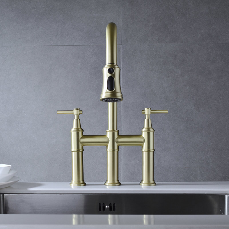 Demana Pull Down Kitchen Faucet, Brushed Gold