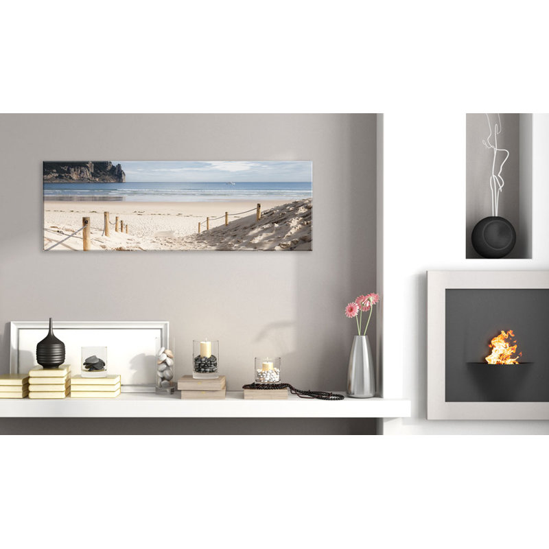 Beach Path - No Frame Panoramic Print on Canvas, 50cm H x 150cm W