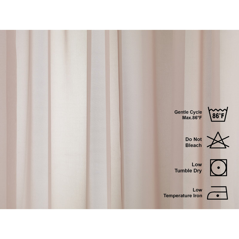 Extra Wide & Extra Long Faux Silk Crep Chifon Sheer Curtain Panels, 52" W x 180" L, Pink