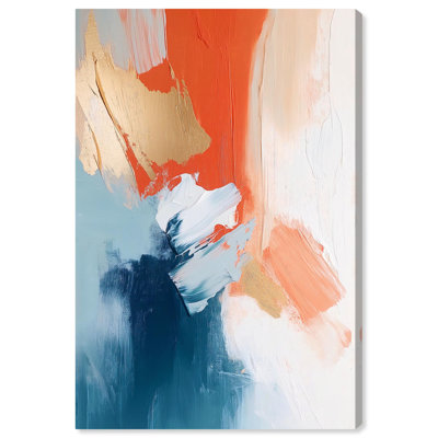 Art Remède marbré abstrait toile orange infusion II