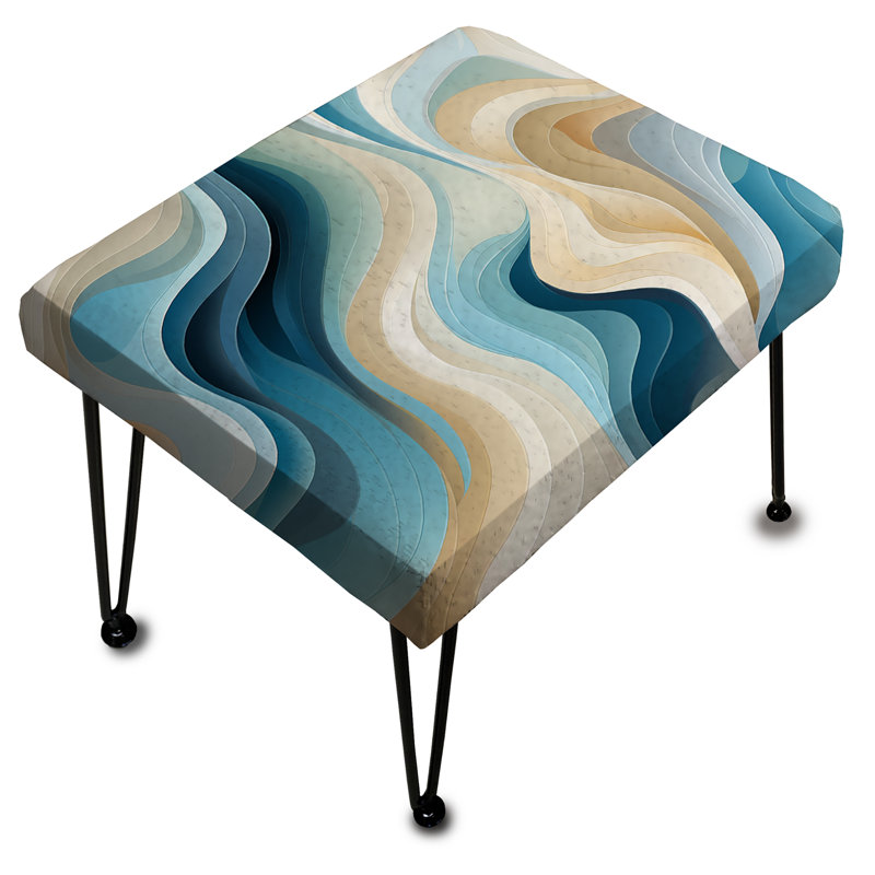 Coastal Harmony - Repose-pieds rectangulaire abstrait