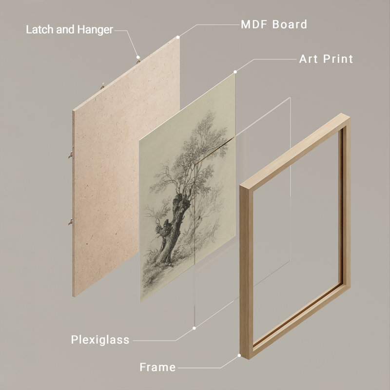 «Spring Branches From the Tree Cut Stuc», impression encadrée, affiches, salle de bain, petit art mural, Naturel