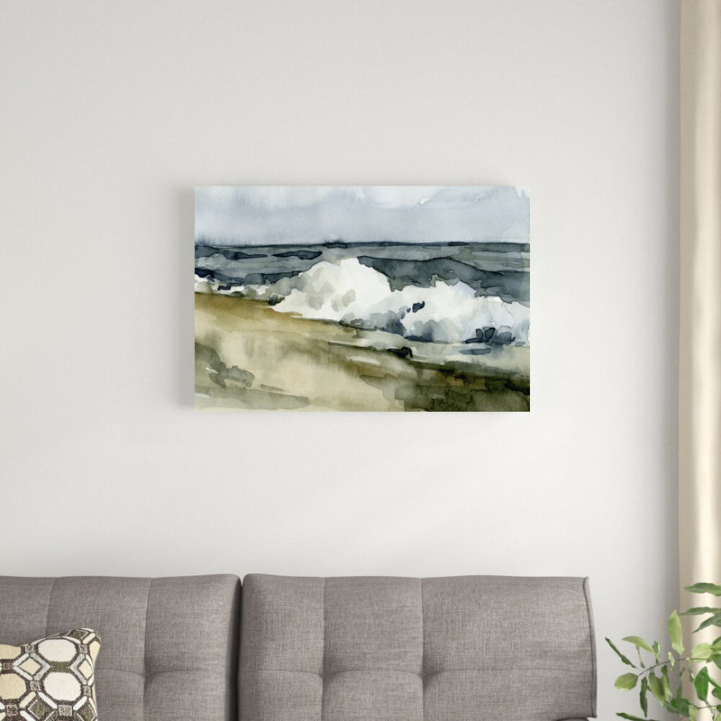 «Loose Waves II» par Emma Caroline - peinture sur toile tendue, H 20 po x l 30 po