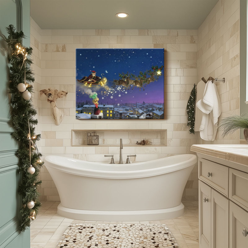 «P&L Art Santa’s Sleigh Christmas», impression sur toile encadrée, H 11 po x l 14 po