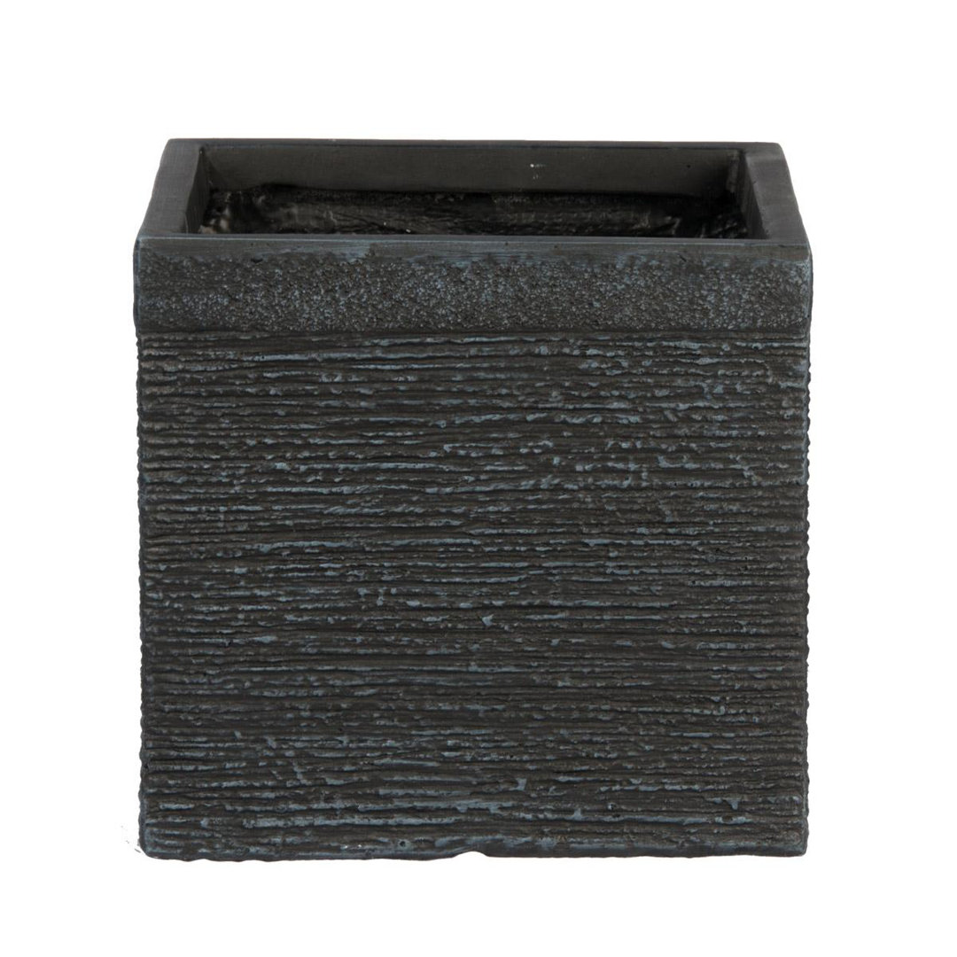 HORTICO Ribbed Light Concrete Square Planter