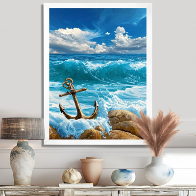 Anchor On The Rocks I - Décoration murale bord de mer