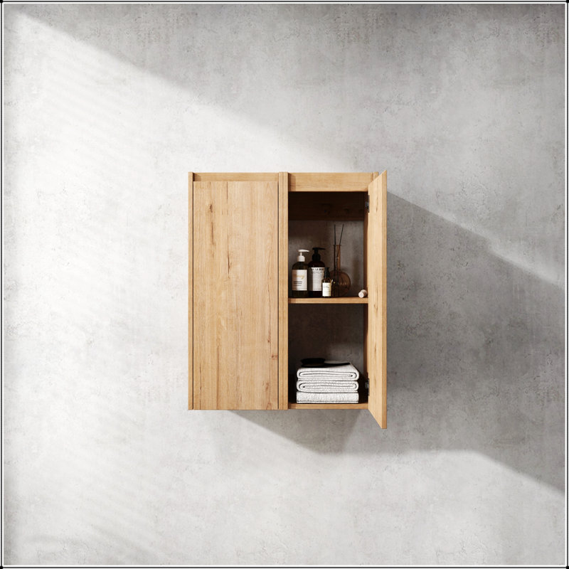 Armoire de salle de bain moderne moderne de 12 pouces avec 2 portes à fermeture douce et fixation flottante pour des solutions de rangement élégantes