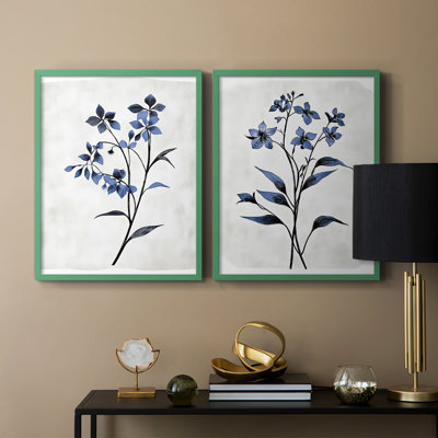 Série FLORAL - Impression encadrée de qualité supérieure - Prêt à accrocher - aucun clou requis - aucun clou requis