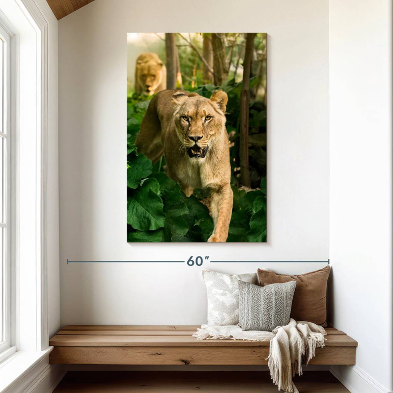 Brampt Hunting Lioness, 48" H x 32" W