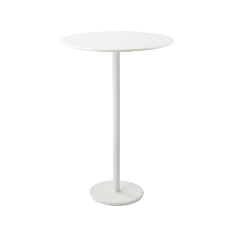 Go Round Outdoor Bar Table , in. W in. D, Lava Gray, 31.5" W x 31.5" L x 41" H, White