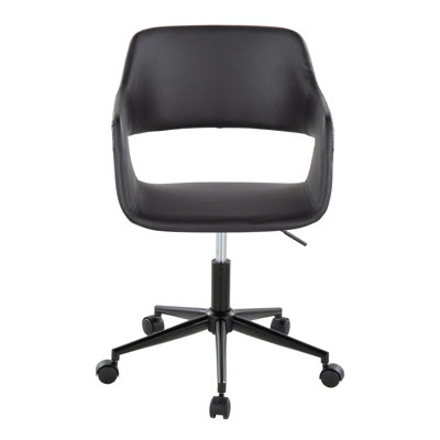 Shai 34.5'' H Faux Leather and Steel Upholstered Swivel Task Office Chair 