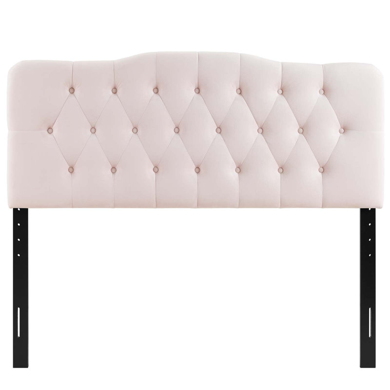 Modway Annabel Diamond Tufted Performance Velvet Headboard, Pink, Queen