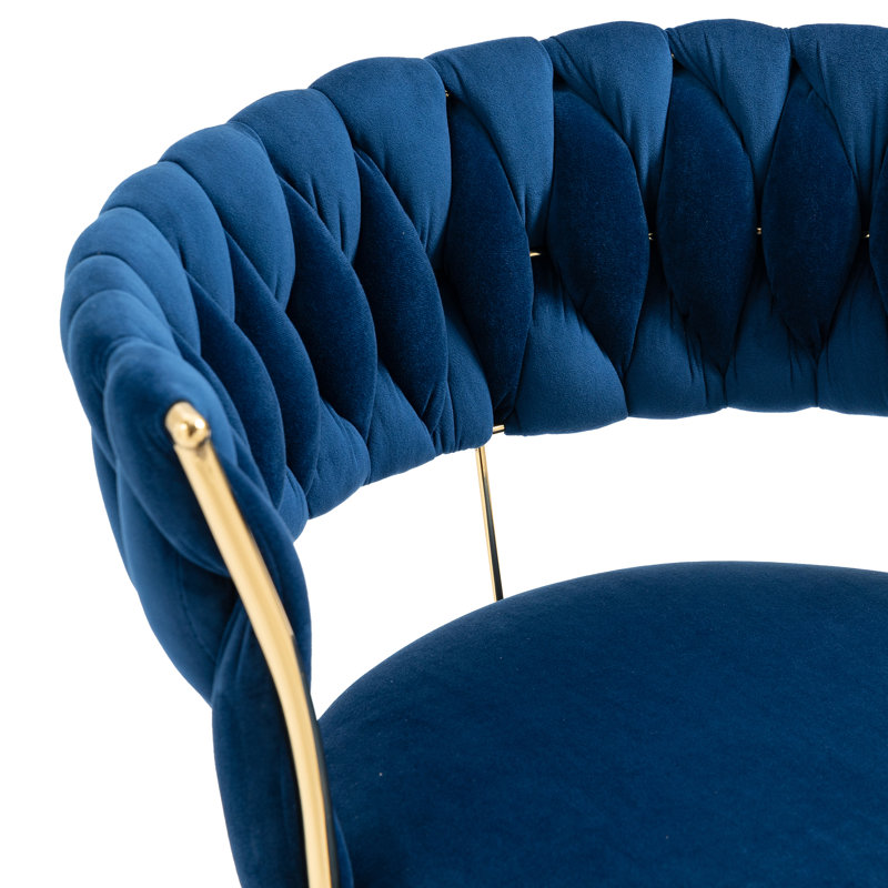 Ensemble de salle à manger Ruppe, H 29,5 po x L 47,24 po x l 47,24 po, Bleu/doré, Or