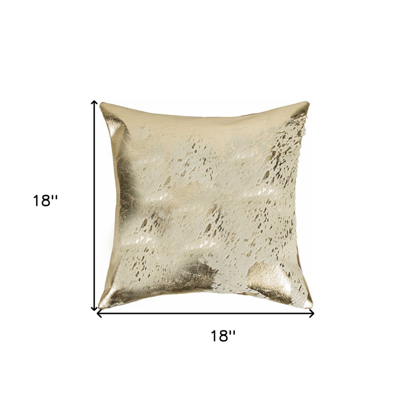 Coussin 18 "en peau de vache abstraite, Gris / Or