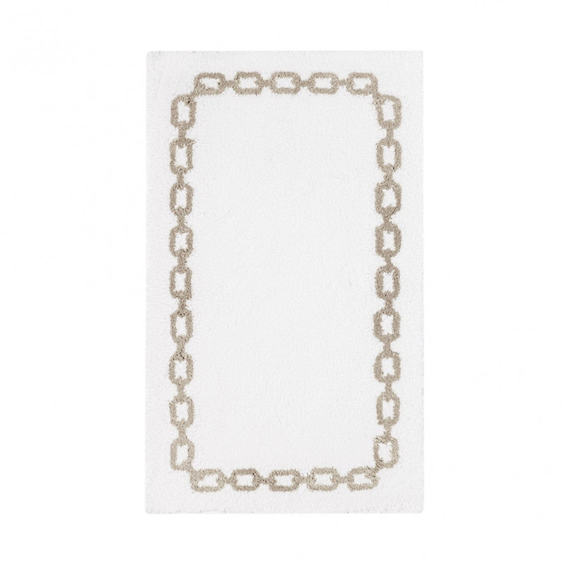 Arcadia Bath Rug, 28" W x 47" L, White/Oxford