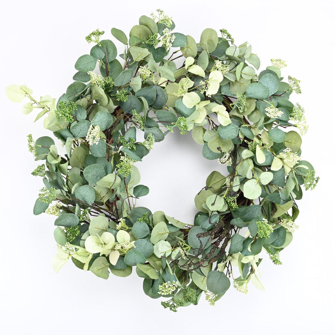 Toyei 26" Everyday Eucalyptus Berry Front Door Wreath Primrue