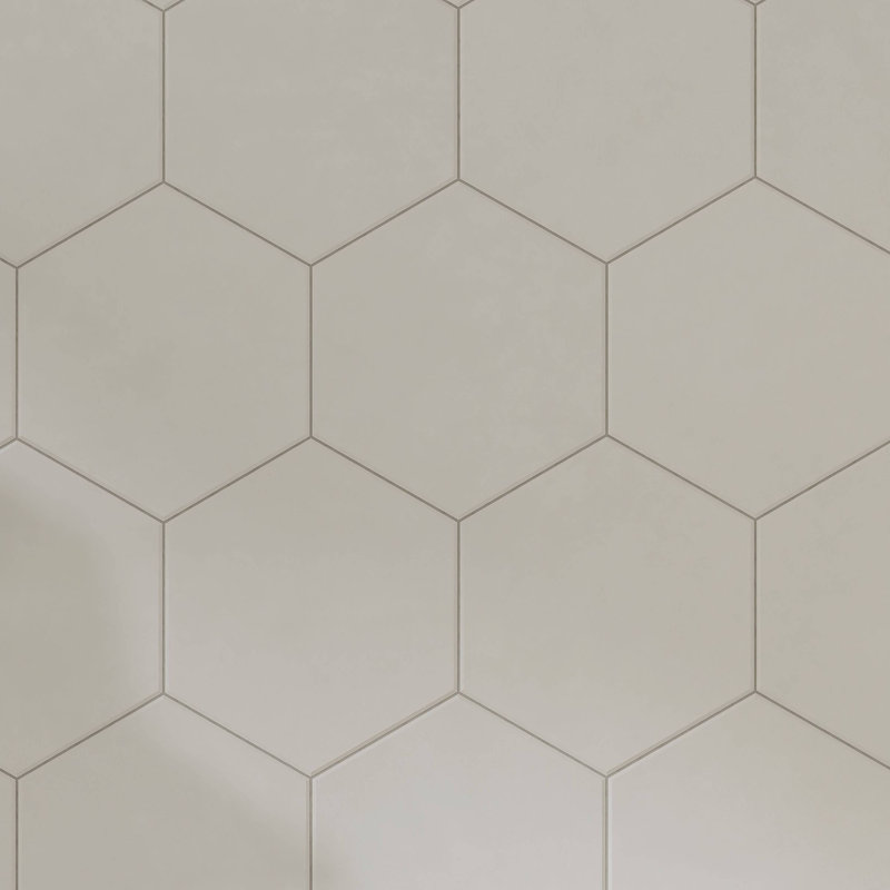 Honeycomb 9in.x10in. Hexagon Porcelain Tile, White Matte