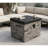 32-inch Outdoor Fire Pit Table, 40,000 BTU Propane Fire Pit, Lightweight Concrete Gas Fire Table with Lava Rocks, Burner Lid & Waterproof Cover, Rectangular Firepit for Patio Garden, Stone Look