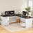 Farmhouse Executive L Shaped Desk, Home Office Desk With File Drawer And Power Outlet, Computer Corner Desk With Drawers And Storage Cabinet, Workstation For Office Home-1623010845