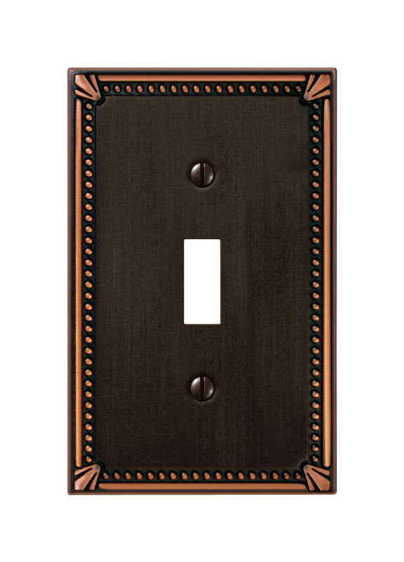 Aged Bronze 1-Gang Cast Metal Toggle Wall Plate