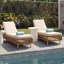 Chaise longue d'extérieur avec coussin et 5 dossiers réglables, ensemble de 2-128792102-128792100