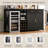 Sideboard With Fridge Space, 69.01" Mini Fridge Cabinet,Long Coffee Bar Cabinet Wine Liquor Cabinet Buffet With Wine Rack Drawer Power Outlet For Kitchen Dining Room, Home Bar Black 12037D61AACA4EC7B06AC2E753C50EC4-1446969197