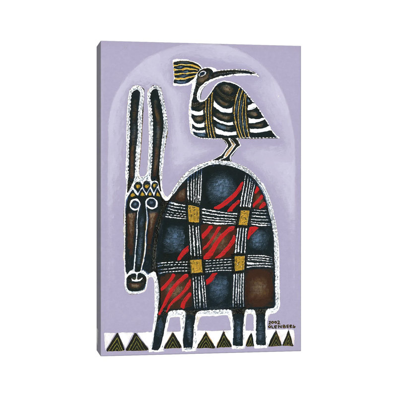 Donkey And Bird by Art Mirano - Wrapped Canvas Print, 30.48cm H x 20.32cm W x 1.905cm D