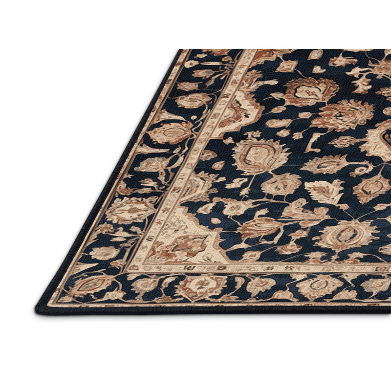 Tapis persan gris lavable à la machine, Carré 7 pi