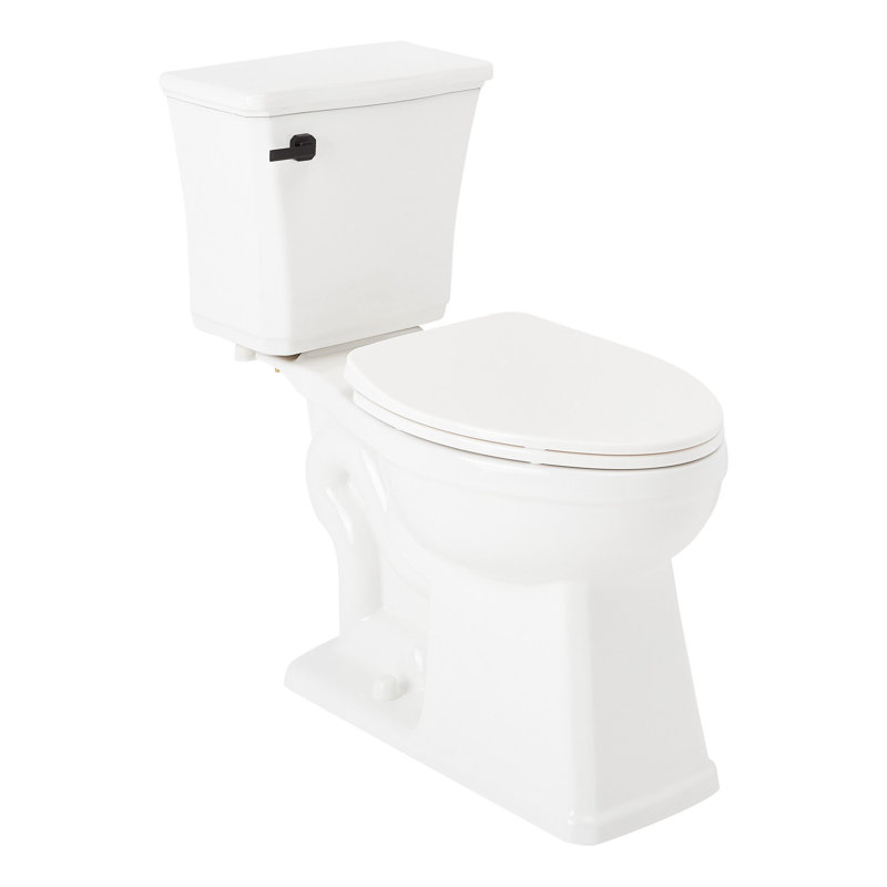 Benbrook 1.28 GPF Two Piece Elongated Toilet, White/Matte Black