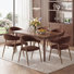 Chaises de salle à manger de style médiéval, chaises d'appoint rembourrées avec dossier incurvé et accoudoirs confortables