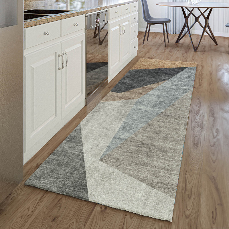 Premium Machine Washable Prisco Taupe Rug, Runner 2'3" x 7'6"