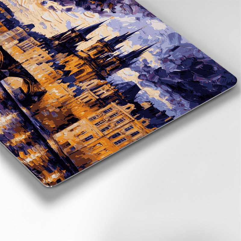 Cities Prague Czech Republic Grey Metal Wall Art, 132" H x 168" W x 0.05" D