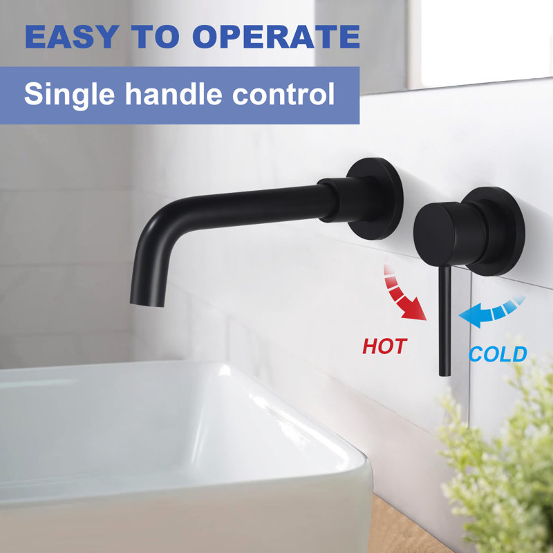 Single-handle Bathroom Faucet with Drain Assembly, Matte Black