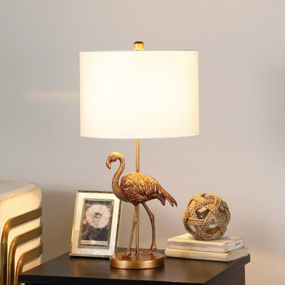 26" Matte Gold Flamingo Resin Table Lamp, Table Lamp