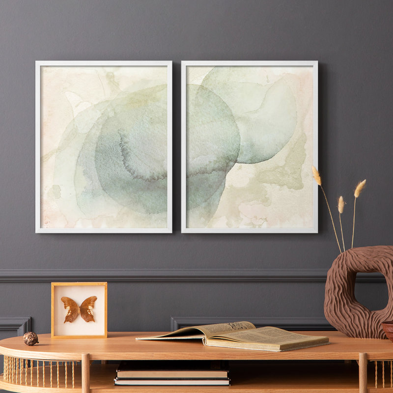 «Softwash Abstract I», reproduction encadrée de qualité supérieure - prête à être accrochée - aucun clou requis - aucun clou requis