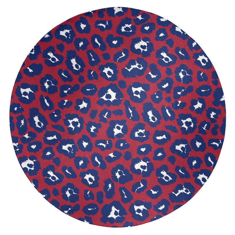 Animal Print Indoor Rug, Round 5'