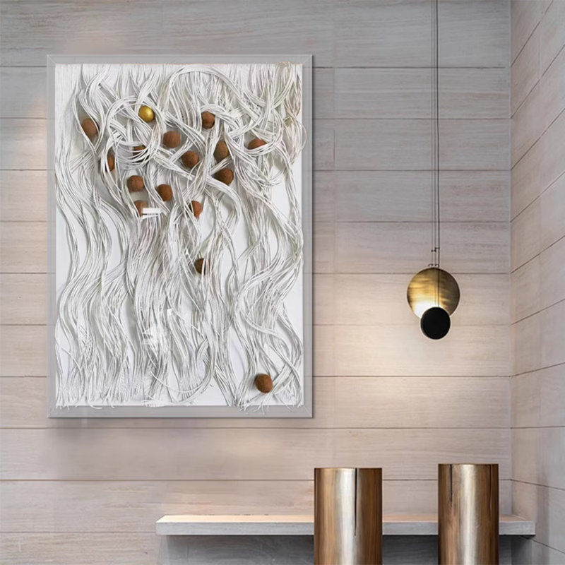 Abstract Textured Wall Hanging, 70.87" H x 47.24" W x 2.76" D