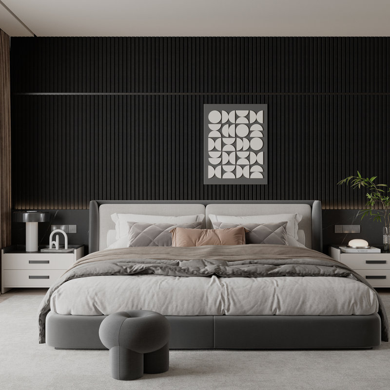 8 panneaux muraux acoustique x 45,67 po x 23,6 po - Panneaux insonorisants en fibre de polyester haute densité de 0,95 po pour le mur et le plafond, d'une couverture de 59,88 pieds carrés