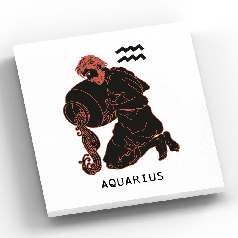 Kana Zodiac Aquarius - Print on Wood