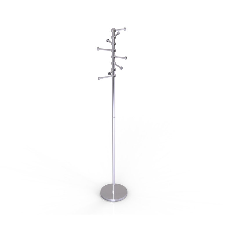 Freestanding Coat Rack, Polished Chrome
