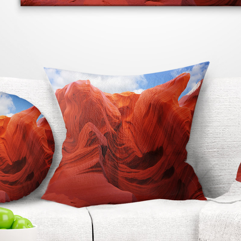 Coussin décoratif antilope à canyon de photographie, 16 po x 1 po, Coussin décoratif