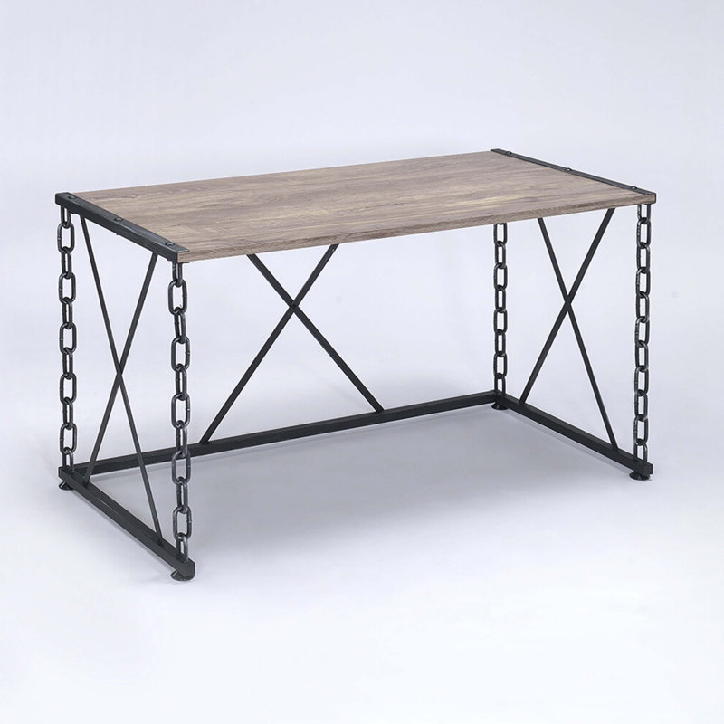 Bureau rustique en chêne rustique et noir antique