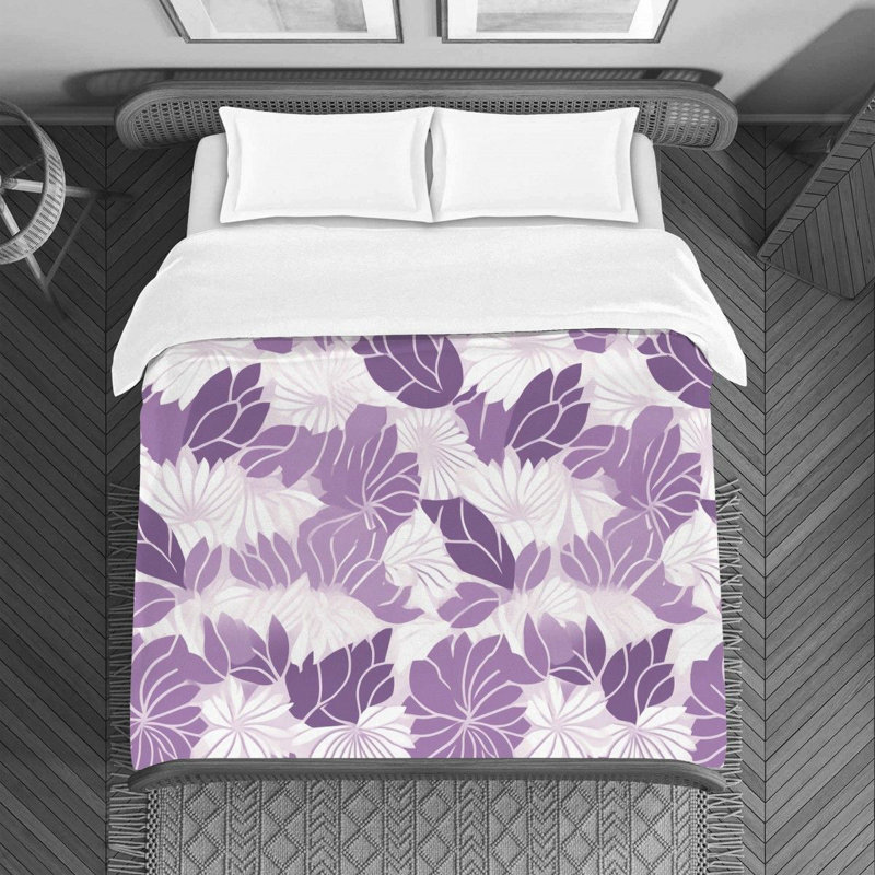 Literie luxueuse à motif floral Aulley, Housse de couette pour lit simple