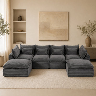 Cloud Couch Oversized Modular Sectional with 2 Ottomans