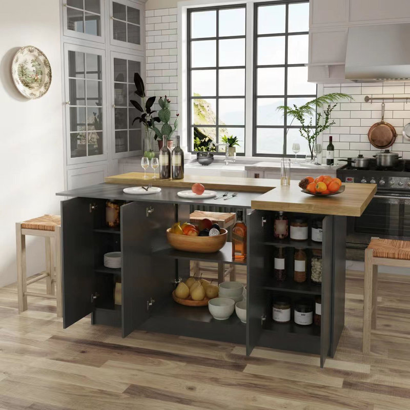 Extra-Large Luxury Kitchen Island Dining Table With Storage