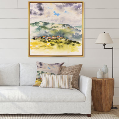 " Vintage Little Mountain Town " Painting Print