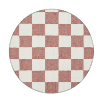 Tapis intérieur / extérieur blanc à carreaux