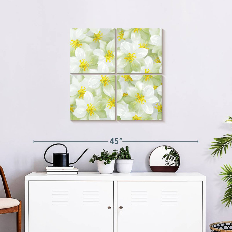 Harnek White Jasmine Flowers, 74" H x 74" W