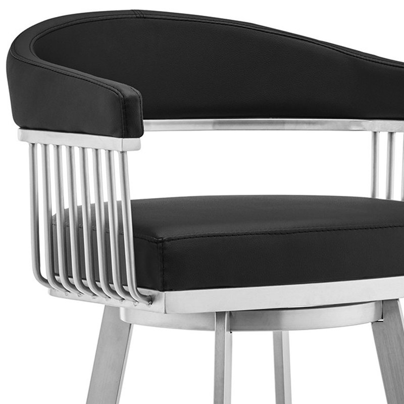Tabouret de bar pivotant 26 po, Noir, Tabouret de bar (siège d'une hauteur de 29 po)